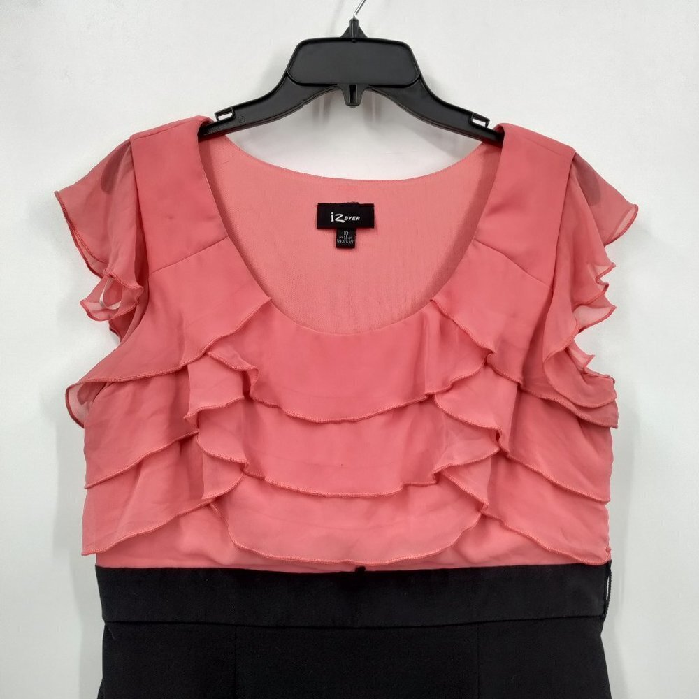 Iz Byer Flutter Sleeve Ruffled Colorblock Bodycon… - image 4